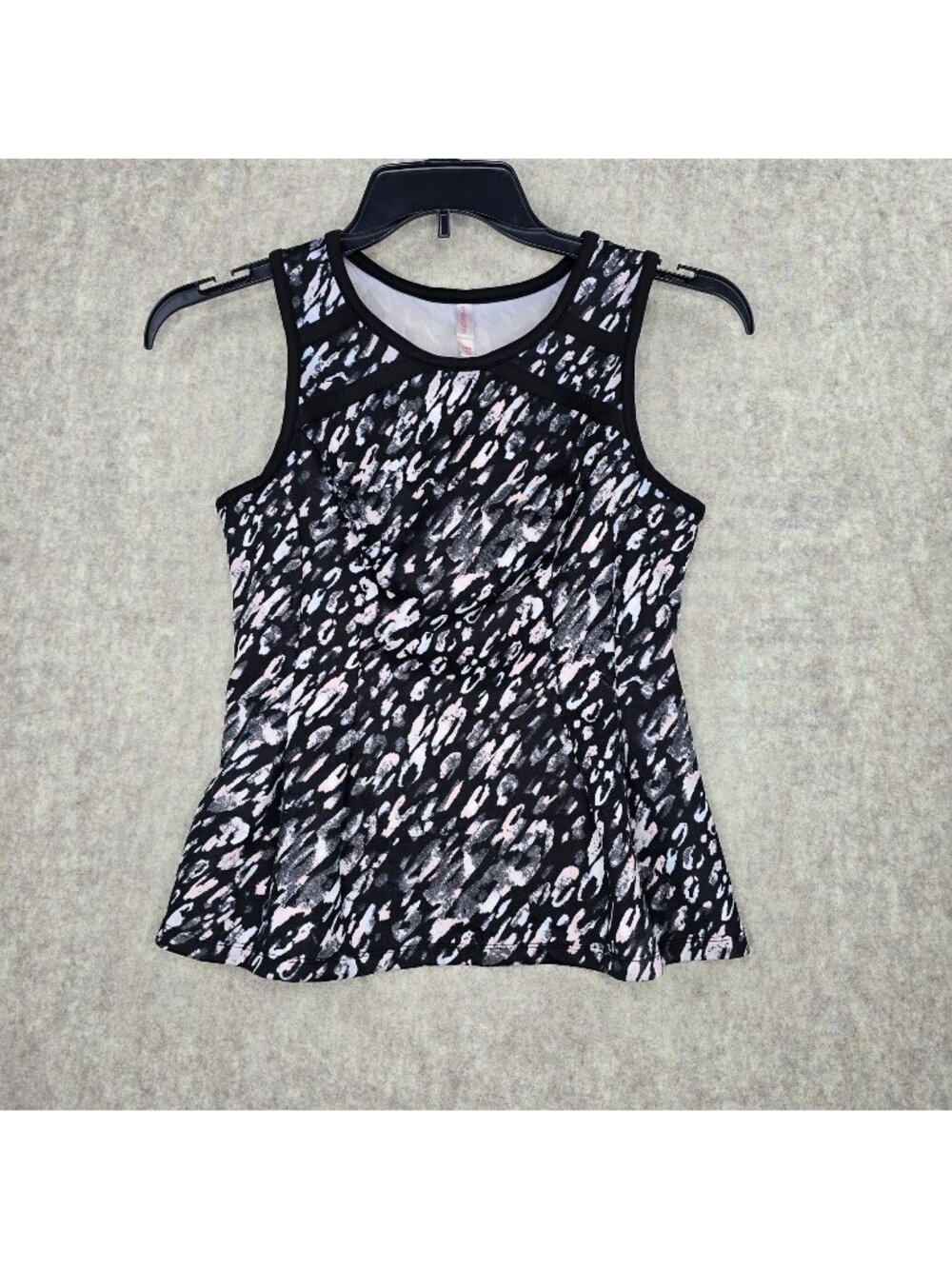 Xhilaration Womens Sleeveless Leopard Print Tank Top Black Multi M Polyester